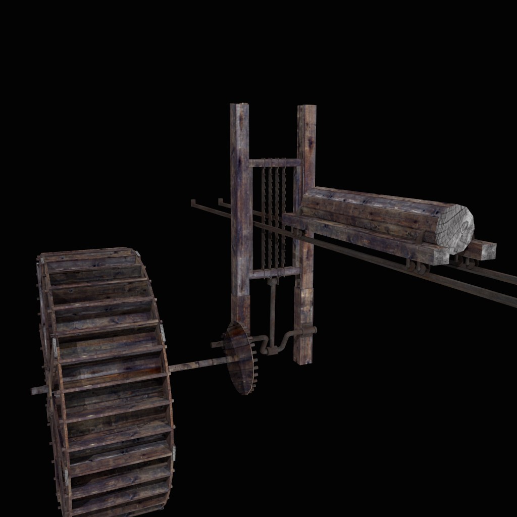 Medieval waterpowered sawmill preview image 4